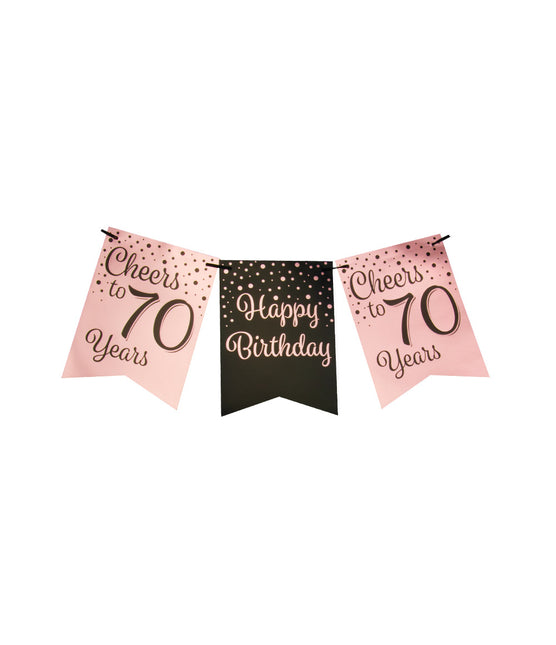 Striscione 70 Anni Rosa Nero 6m