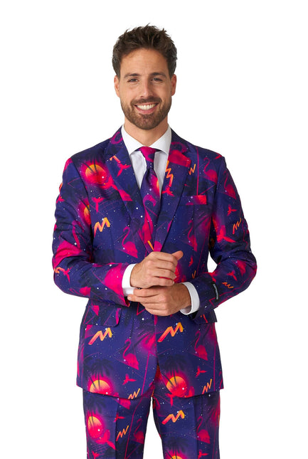 Abito da uomo retrò neon blu scuro <tc>Suitmeister</tc>