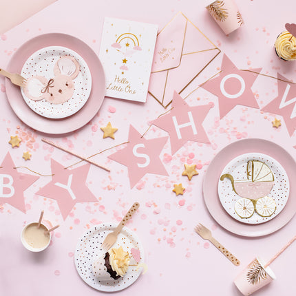 Ghirlanda rosa Baby Shower Stelle 2,9 m