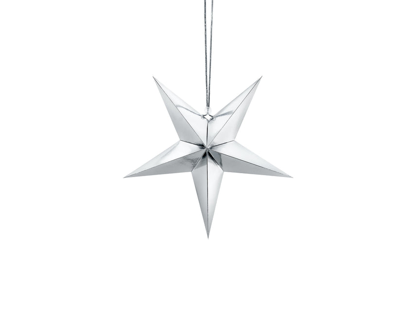 Stella d'argento a forma di lampione 30 cm