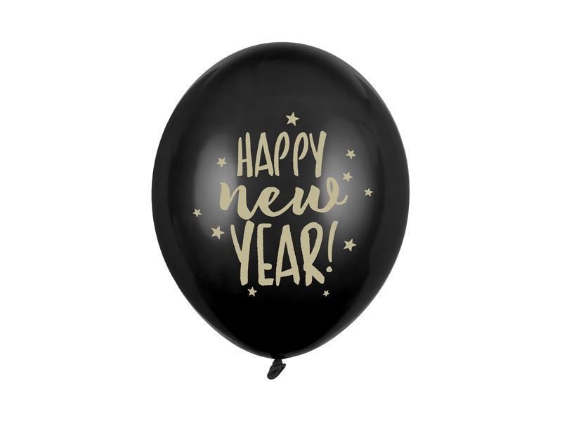 Palloncini Buon Anno Neri 30cm 6pz