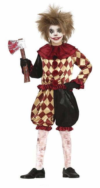 Costume di Halloween da clown dell'orrore per bambino rosso
