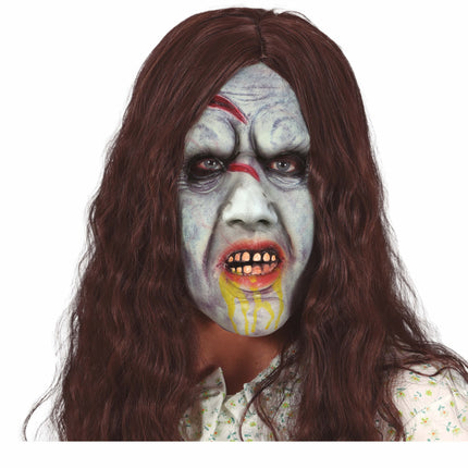 Maschera di Halloween Horror Donna con Capelli
