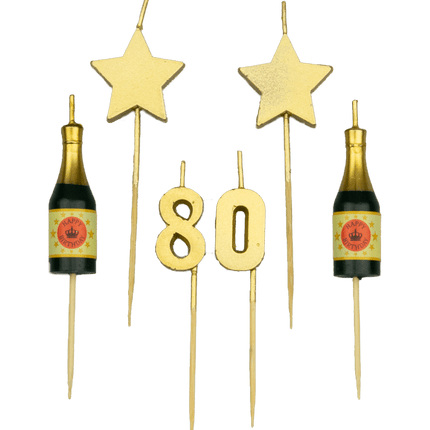 Candele 80 anni Champagne 17,5 cm