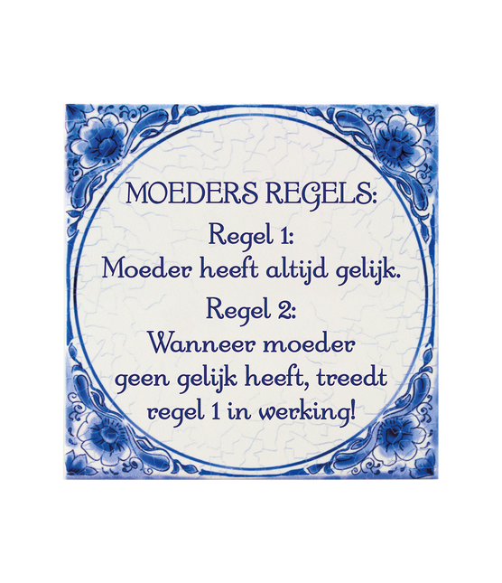 Piastrella blu di Delft Regola delle madri 14,5 cm