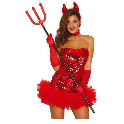 Tridente di Halloween rosso 1,2 m