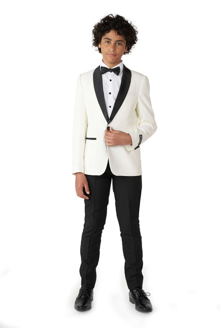 Ragazzo in smoking bianco, adolescente <tc>OppoSuits</tc>