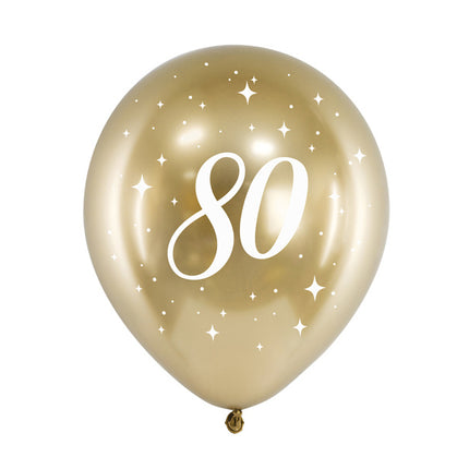 Palloncini 80 anni oro 30cm 6pz