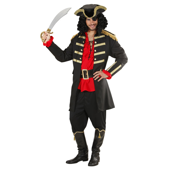 Costume da pirata nero uomo 2 pezzi