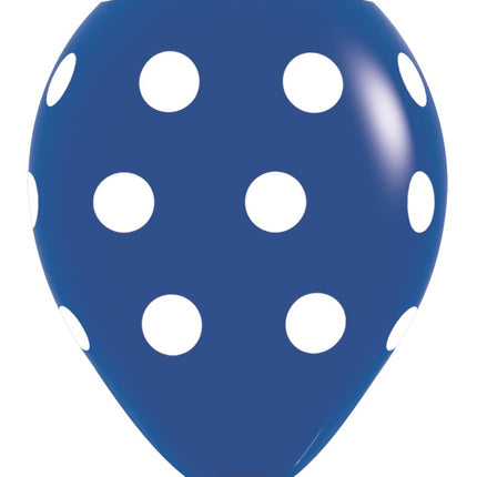 Palloncini Bianchi a Pois Mix 30cm 25pz
