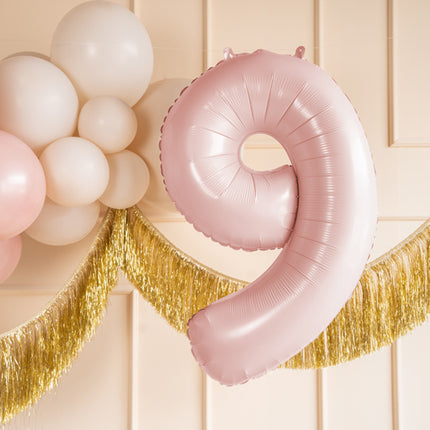 Palloncino figura 9 anni rosa chiaro vuoto 72cm