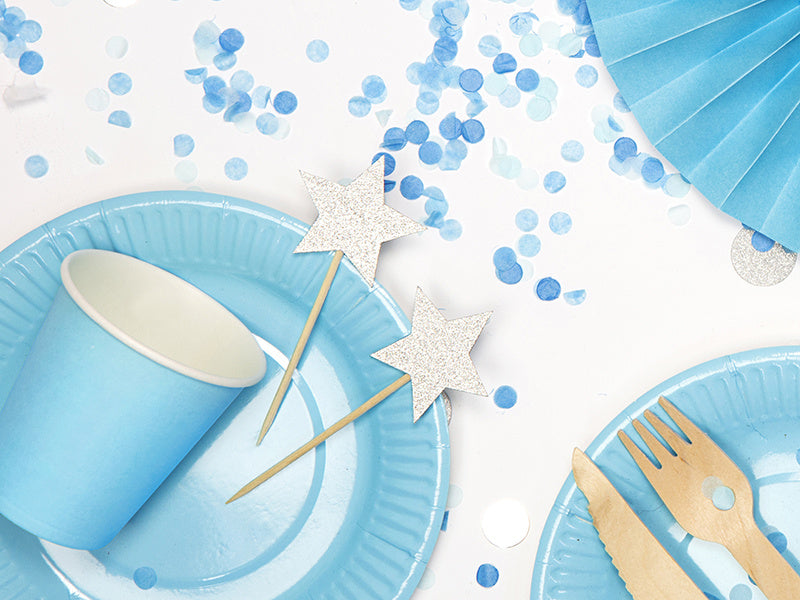 Cupcake Toppers Star Silver 6 pezzi