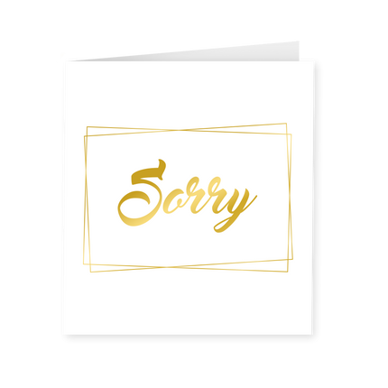 Biglietto Sorry Oro Bianco 15cm