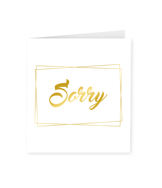 Biglietto Sorry Oro Bianco 15cm