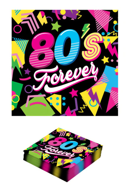 Tovaglioli Neon 80S 33cm 12pz