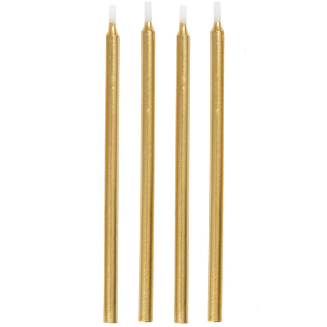Candele dorate 13cm 12pz