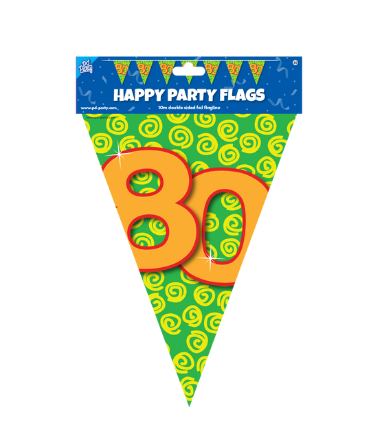 Bandiera 80 anni colorata 10m