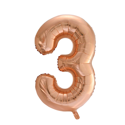 Palloncino in foil Figura 3 Rose Gold XL 86cm vuoto