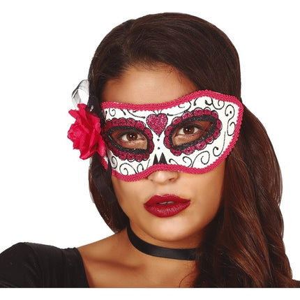 Maschera Halloween Giorno dei Morti Rosa