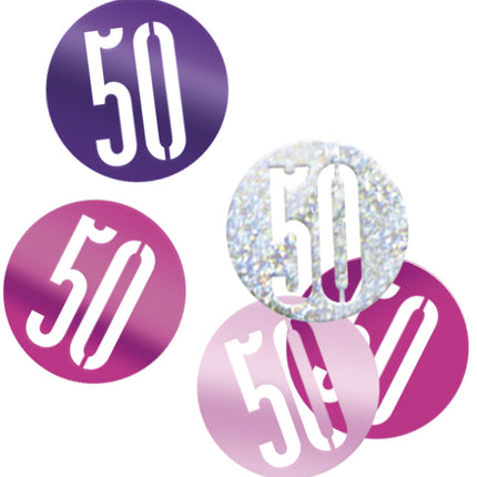Coriandoli da tavolo 50 anni rosa 14gr