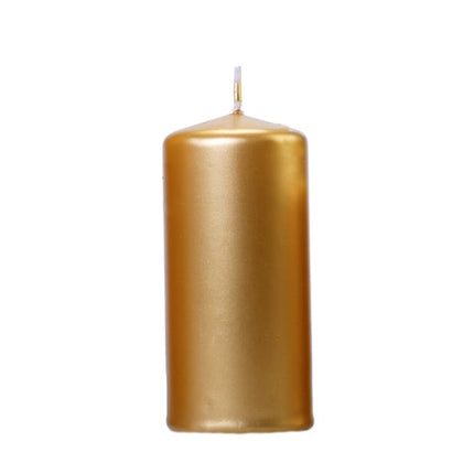 Candela smussata oro metallizzato 12 cm 6 pezzi