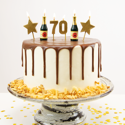 Candele 70 anni Champagne 17,5 cm