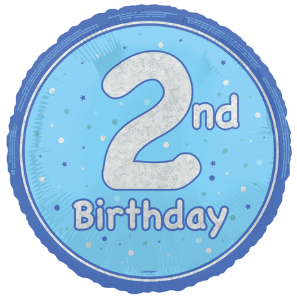 Palloncino ad elio 2 anni azzurro vuoto 45 cm