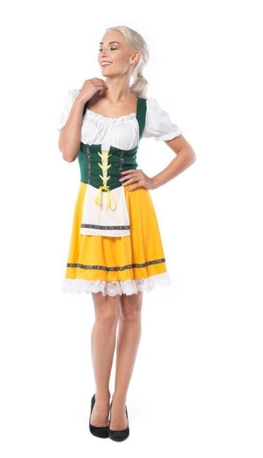 Abito Dirndl Oktoberfest Giallo Verde