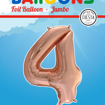 Palloncino Foil Figura 4 Rose Gold XL 86cm vuoto