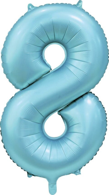 Palloncino figura azzurro 8 anni lucido 86 cm