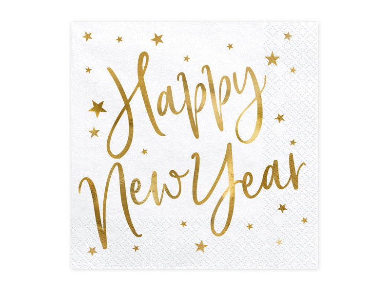 Tovaglioli di Buon Anno Bianco 33cm 20pz