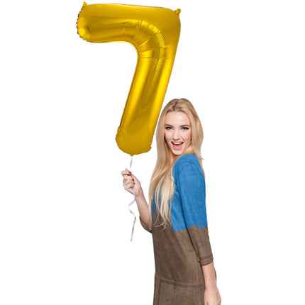 Palloncino Foil Figura 7 Gold Metallic XL 86cm vuoto