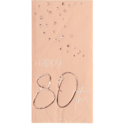 Tovaglioli 80 Anni Oro Rosa 33cm 10pz