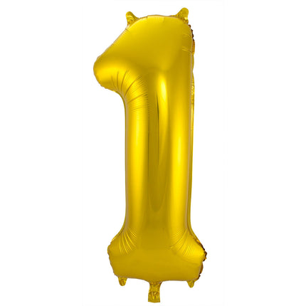 Palloncino Foil Figura 1 Oro Metallizzato XL 86cm vuoto