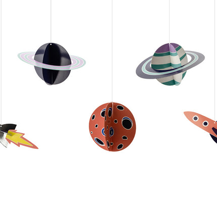 Decorazione da appendere Spazio 5pz