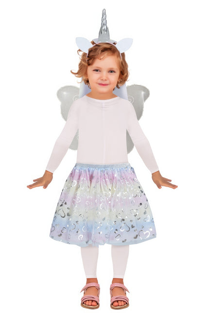 Set di costumi da ragazza unicorno 3 pezzi