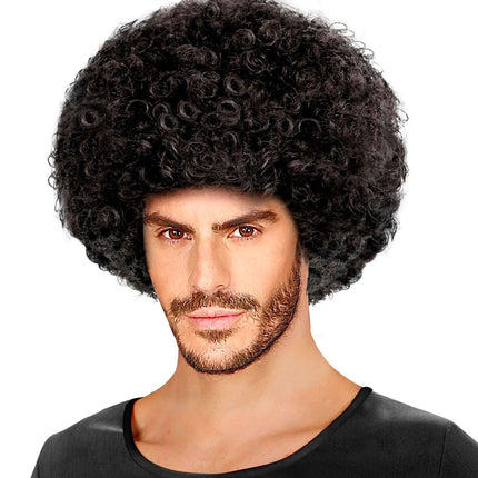Parrucca afro nera unisex