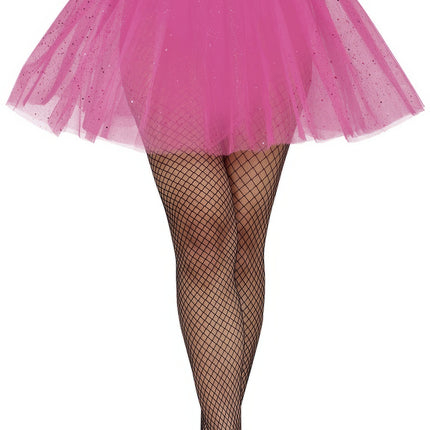 Tutù rosa da donna glitterato 40 cm