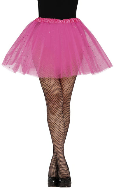 Tutù rosa da donna glitterato 40 cm