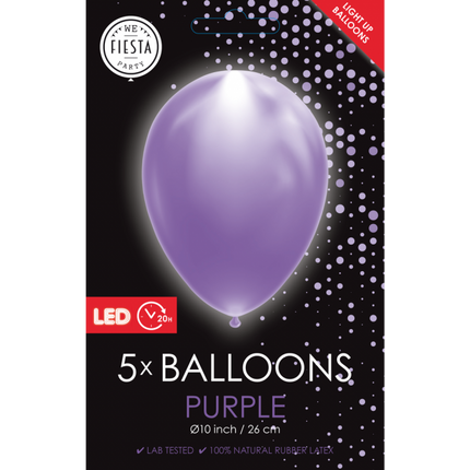 Palloncini a led viola 26cm 5pz