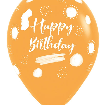 Palloncini Happy Birthday Terra Natural Mix 30cm 25pz