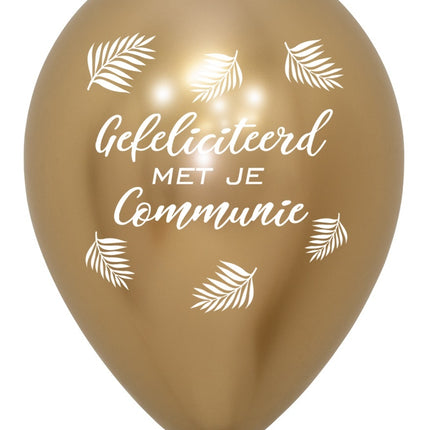 Palloncini Congratulazioni per la Comunione Palme Reflex Oro 30cm 25pz