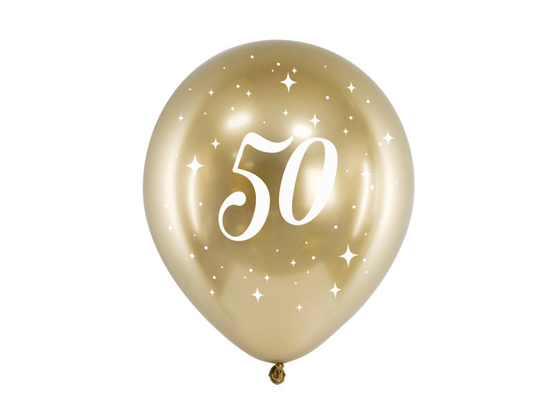 Palloncini 50 anni oro 30cm 6pz