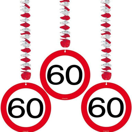 Decorazione appesa 60 Years Traffic Sign 17.5cm 3pcs