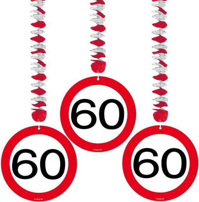 Decorazione appesa 60 Years Traffic Sign 17.5cm 3pcs