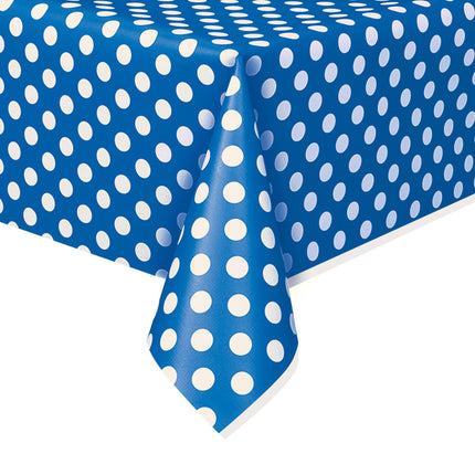 Tovaglia blu a pois bianchi 2,74m