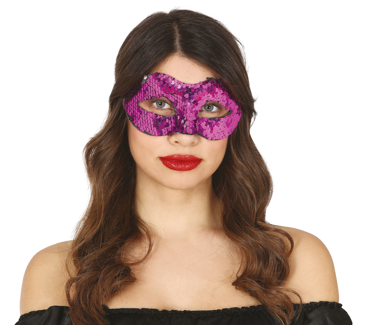 Maschera lilla con paillettes