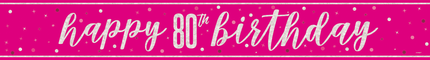 Striscione Buon Compleanno Rosa 80 Anni 2,75m