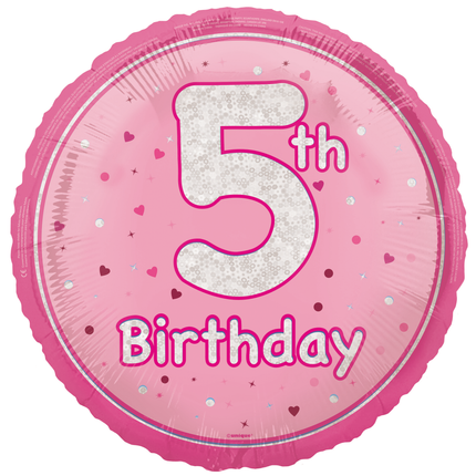Palloncino ad elio 5 anni rosa vuoto 45 cm