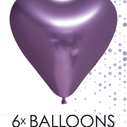 Palloncini a cuore viola 30cm 6pz